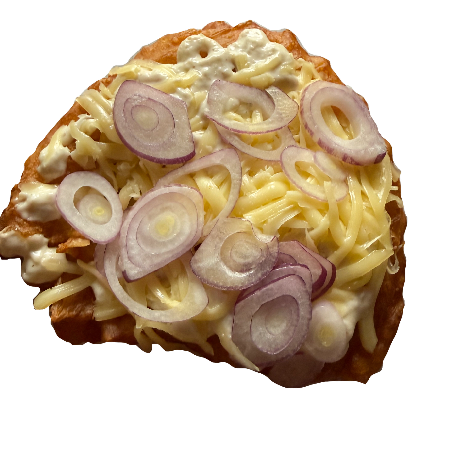 Langoš česnekový dip sýr cibule